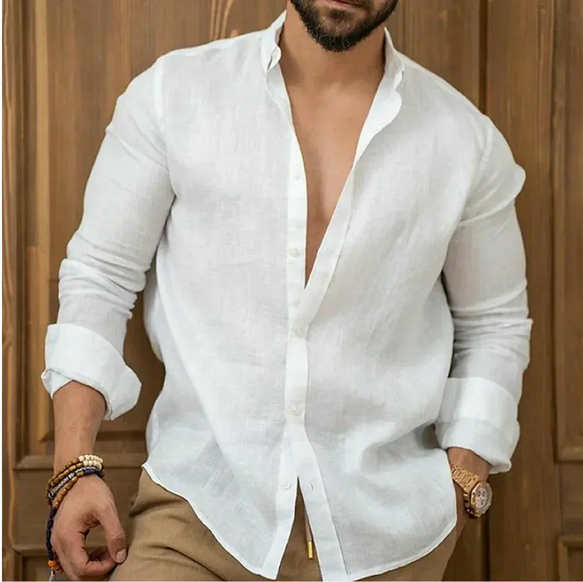 Camisa de lino transpirable de hombre, frescura y estilo estival – Ronnie